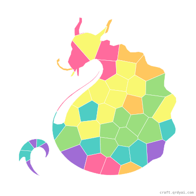 Sea Serpent mosaic sticker template — finished art preview