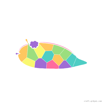 Sea Slug mosaic sticker template — finished art preview