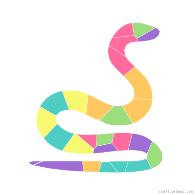 Sea Snake mosaic sticker template — finished art preview