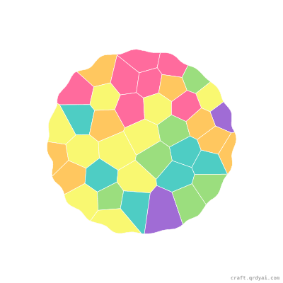 Sea Sponge mosaic sticker template — finished art preview