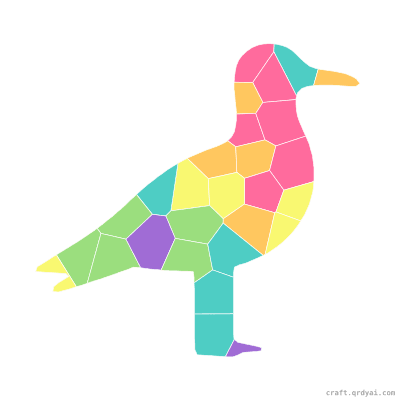Seagull mosaic sticker template — finished art preview