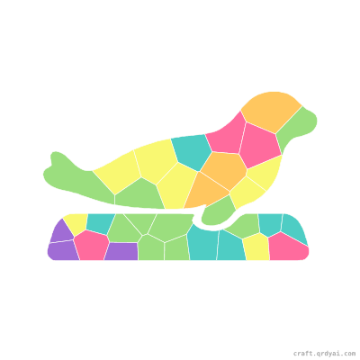 Seal mosaic sticker template — finished art preview