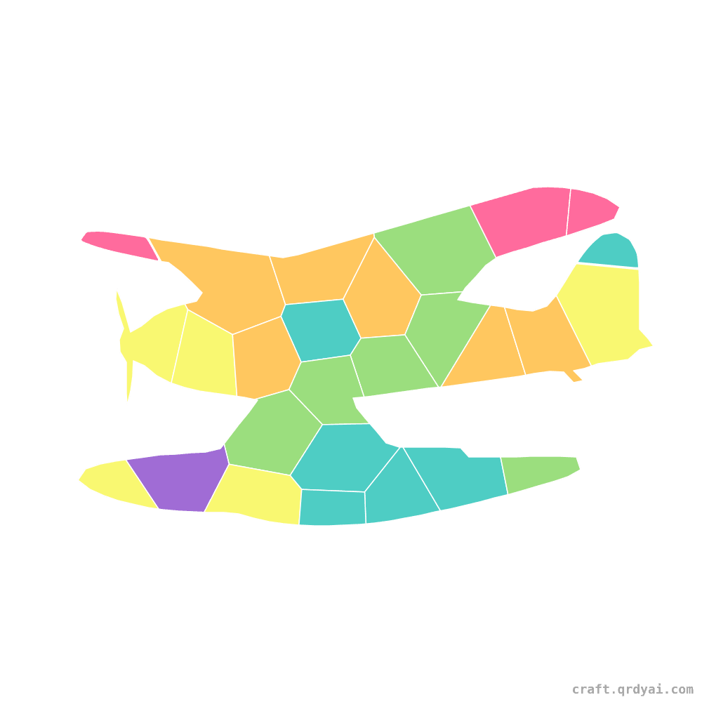 Seaplane mosaic sticker template — finished art