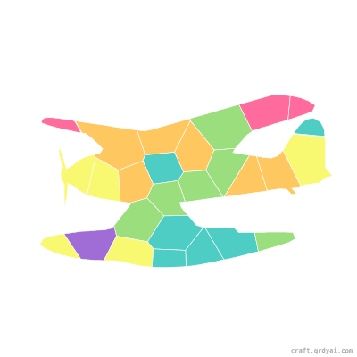 Seaplane mosaic sticker template — finished art preview