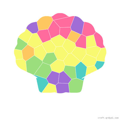 Seashell mosaic sticker template — finished art preview