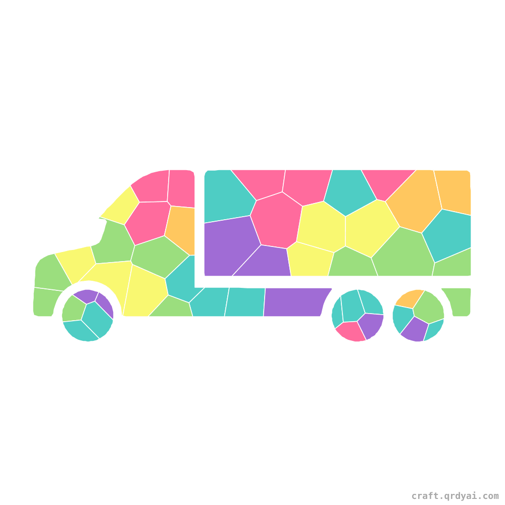 Semi Truck mosaic sticker template — finished art
