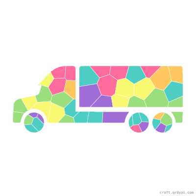 Semi Truck mosaic sticker template — finished art preview