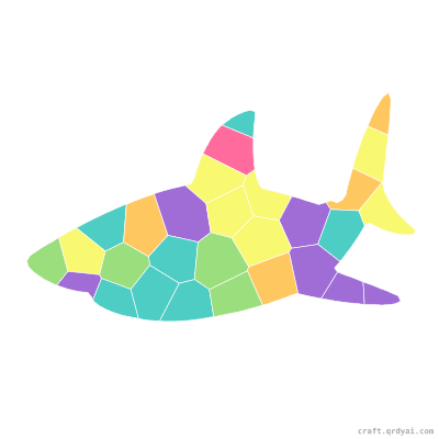 Shark mosaic sticker template — finished art preview