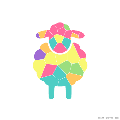 Sheep mosaic sticker template — finished art preview
