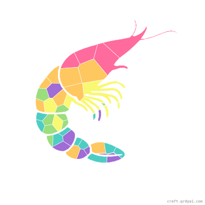 Shrimp mosaic sticker template — finished art preview