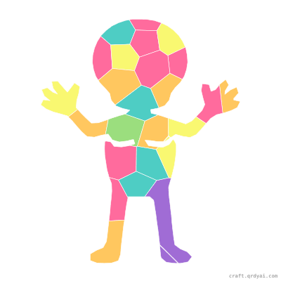 Skeleton mosaic sticker template — finished art preview