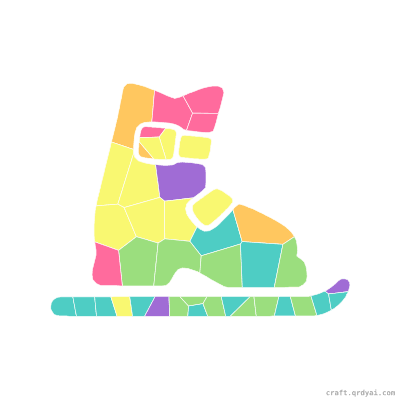 Ski Boot mosaic sticker template — finished art preview