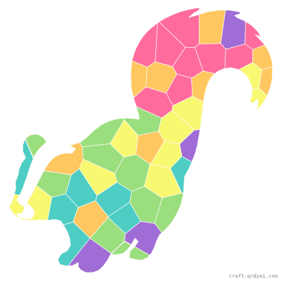Skunk mosaic sticker template — finished art preview