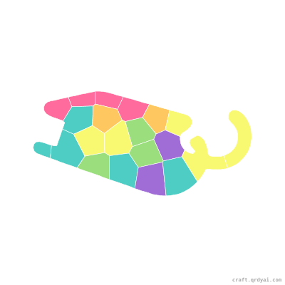 Sleigh mosaic sticker template — finished art preview