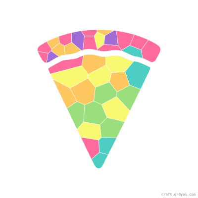 Slice of Pizza mosaic sticker template — finished art preview