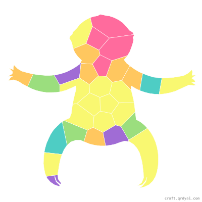 Sloth mosaic sticker template — finished art preview