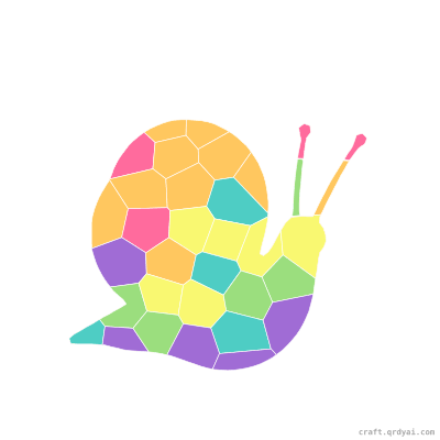 Snail mosaic sticker template — finished art preview