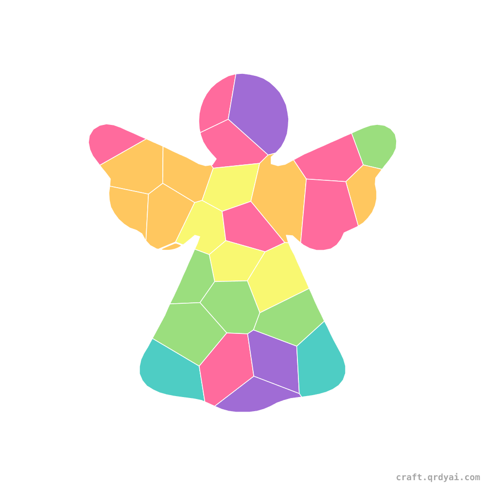 Snow Angel mosaic sticker template — finished art