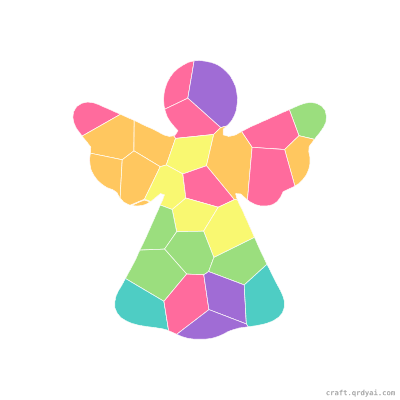 Snow Angel mosaic sticker template — finished art preview