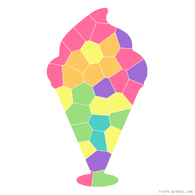 Snow Cone mosaic sticker template — finished art preview