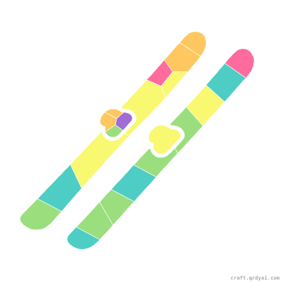 Snow Skis mosaic sticker template — finished art preview