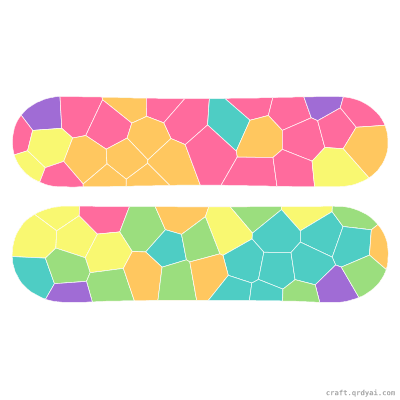 Snowboard mosaic sticker template — finished art preview