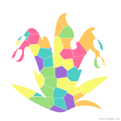 Snowdrop mosaic sticker template — finished art preview