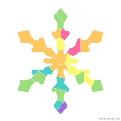 Snowflake mosaic sticker template — finished art preview