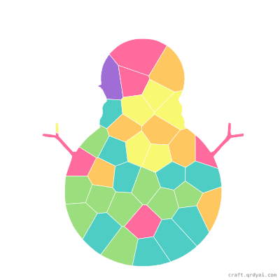 Snowman mosaic sticker template — finished art preview