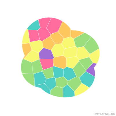Soft cloud mosaic sticker template — finished art preview