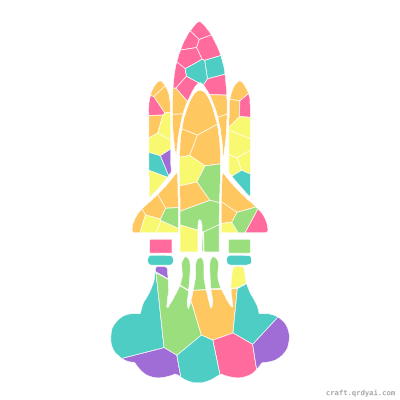 Space Shuttle Launch mosaic sticker template — finished art preview