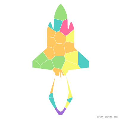 Space Shuttle mosaic sticker template — finished art preview