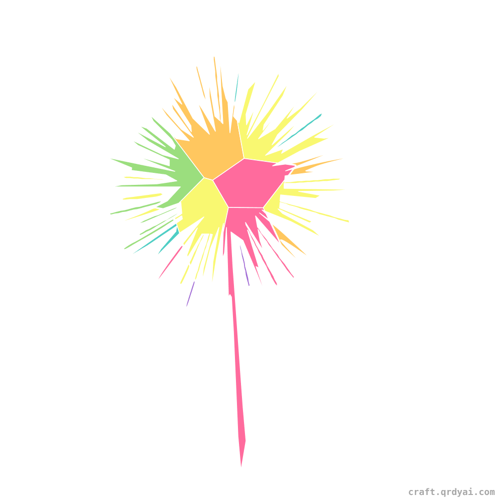 Sparkler mosaic sticker template — finished art