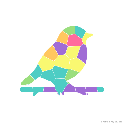 Sparrow mosaic sticker template — finished art preview
