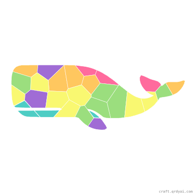 Sperm Whale mosaic sticker template — finished art preview
