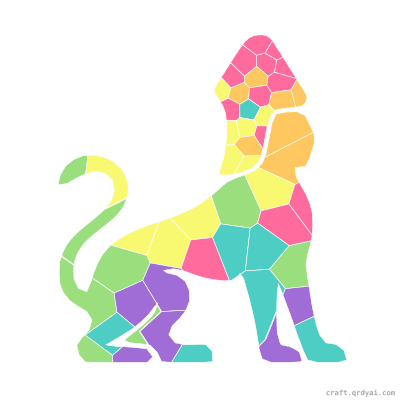Sphinx mosaic sticker template — finished art preview