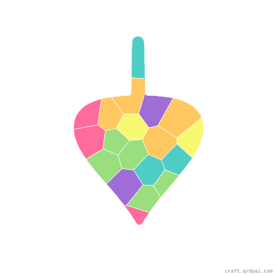 Spinning Top mosaic sticker template — finished art preview