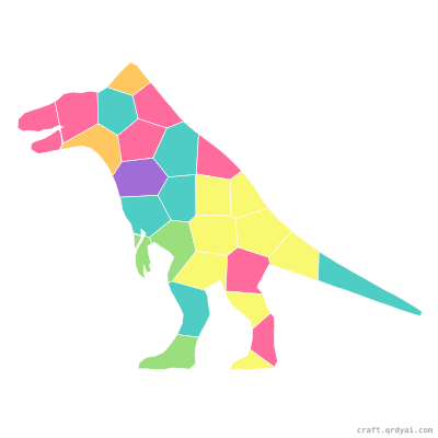Spinosaurus mosaic sticker template — finished art preview