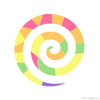 Spiral mosaic sticker template — finished art preview