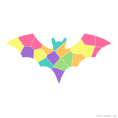 Spooky Bat mosaic sticker template — finished art preview