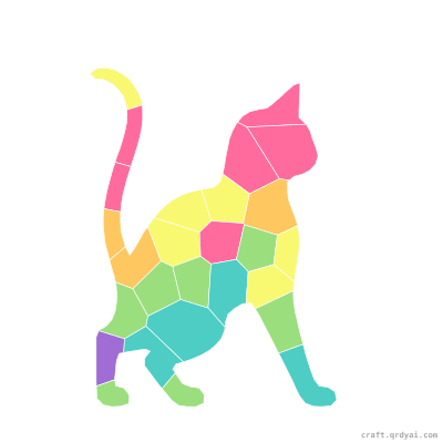 Spooky Black Cat mosaic sticker template — finished art preview