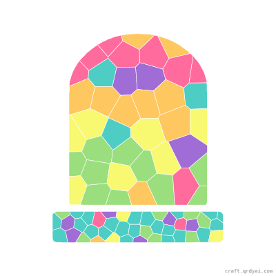 Spooky Gravestone mosaic sticker template — finished art preview