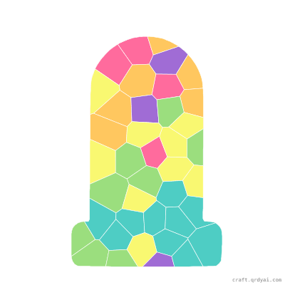 Spooky Tombstone mosaic sticker template — finished art preview
