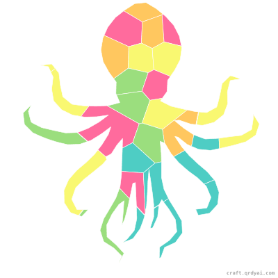Squid mosaic sticker template — finished art preview