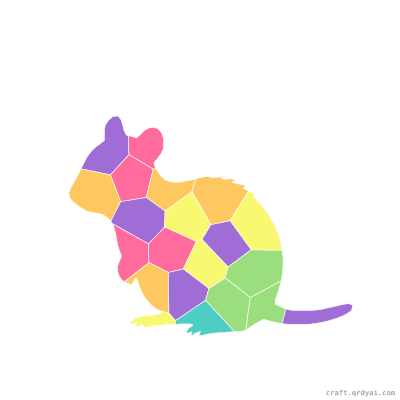 Squirrel mosaic sticker template — finished art preview