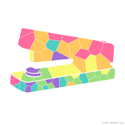 Stapler mosaic sticker template — finished art preview