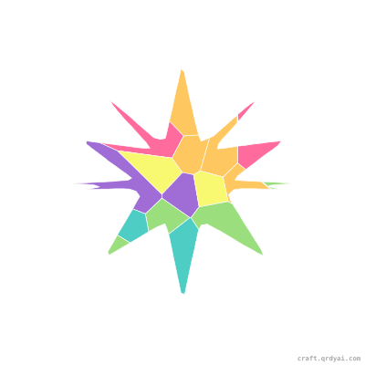 Star Burst mosaic sticker template — finished art preview