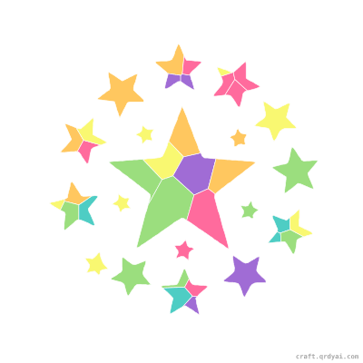 Star Cluster mosaic sticker template — finished art preview