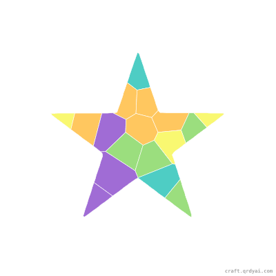 Star mosaic sticker template — finished art preview