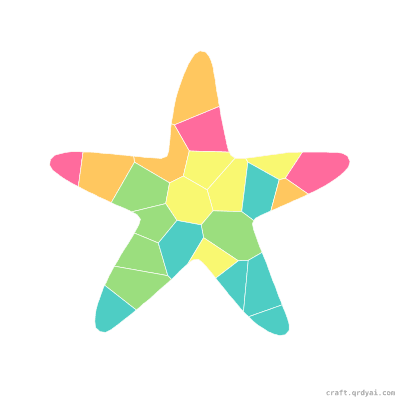 Starfish mosaic sticker template — finished art preview